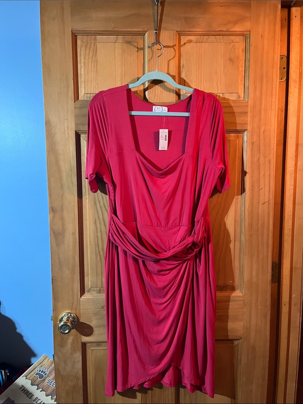 Maurices Fuchsia Draped Midi Dress NWT